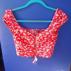 Zara XS Flower Crop Top